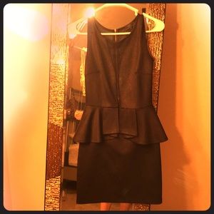 Black with gold shimmer party dress.